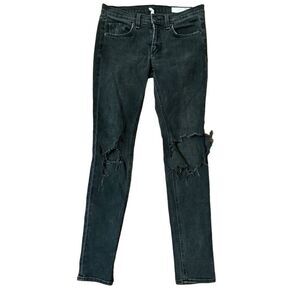 Rag & Bone Black Skinny Jeans Distressed Size 27